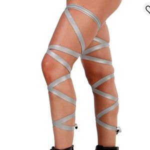iHeartRaves Reflective Leg Wrap Silver